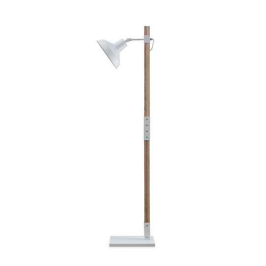 Lindby Calliora golvlampa, vit, metall och trä