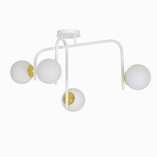 Taklampa Grand 4B, vit/guld, 4 lampor
