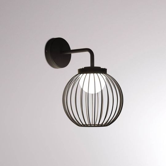 Boho LED-vägglampa IP65 med burskärm