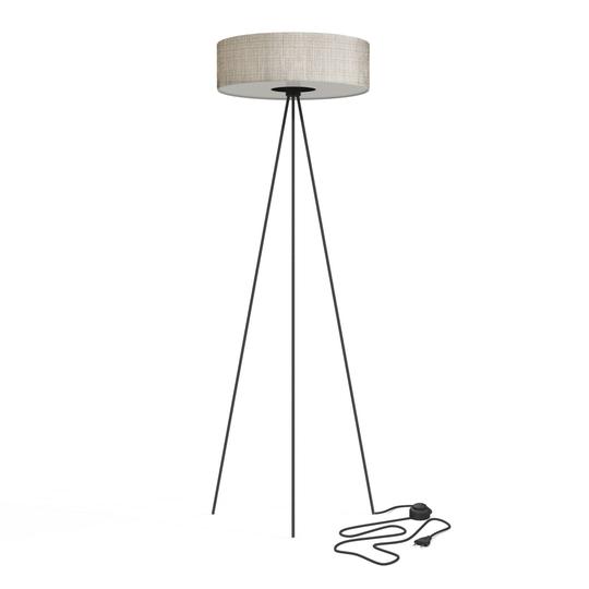 Golvlampa Cadilac III, Ø 50 cm, grå