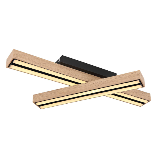 LED-taklampa Doro i träoptik, vridbar