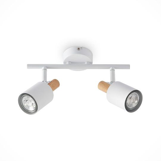 Lindby Junes LED-takspotlight 2 lampor, vit