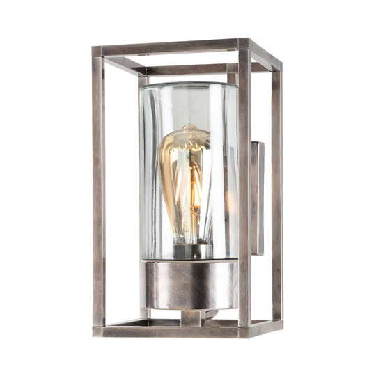 Utomhusvägglampa Cubic³ 3364 nickel antik/klar