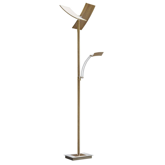 B-Leuchten Duo LED-golvlampa med dimmer, trä