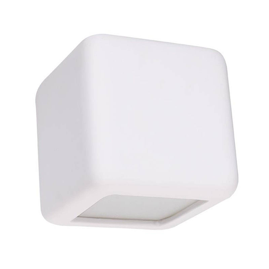 Vägglampa topo up/down av keramik i kubform