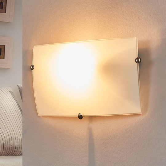 Diskret vägglampa Liria-1 av glas