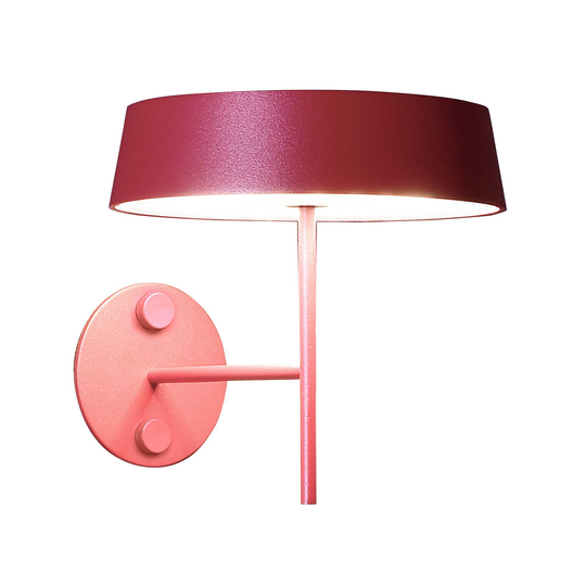LED-vägglampa Miram med batteri, dimbar, rubinröd