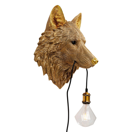 KARE Animal Wolf Head vägglampa med kontakt