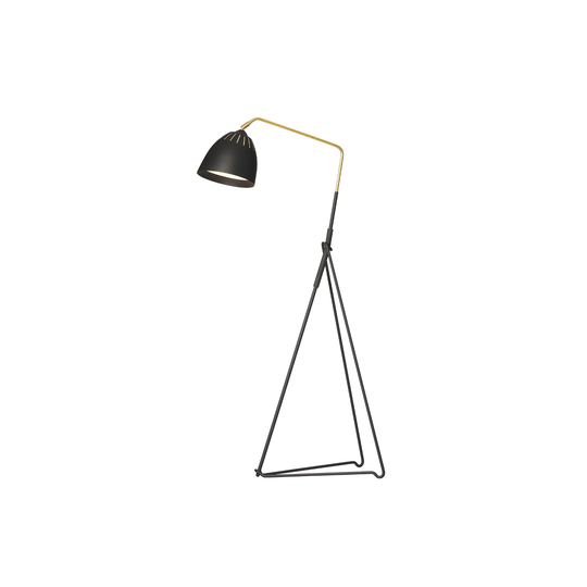 LEAN golvlampa Svart struktur/rå mässing. Örsjö belysning