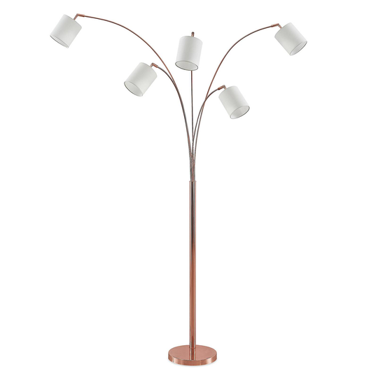 Lindby Abiram golvlampa, koppar/vit