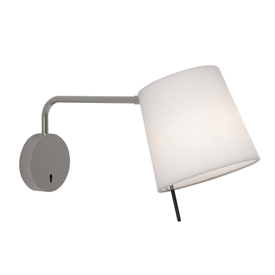 Vägglampa Mitsu Swing, nickel, skärm elfenben