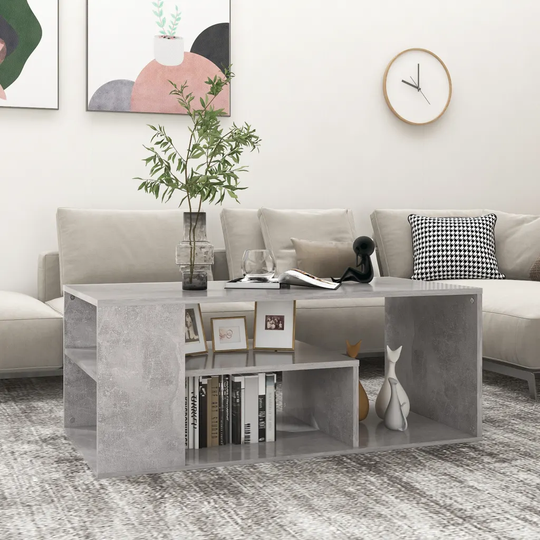 Soffbord betonggrå 100x50x40 cm spånskiva