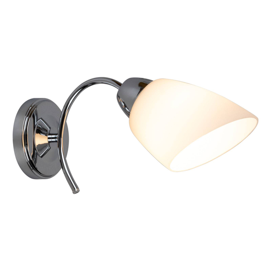 Vägglampa Varietta med glasskärm, krom