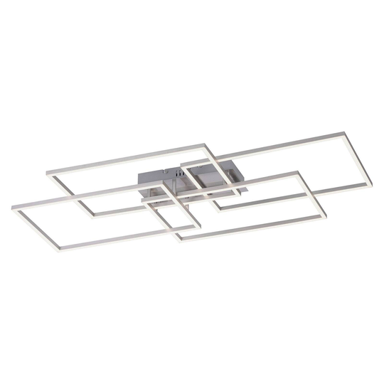 LED-taklampa Iven, stål, 4 lampor, kvadrat