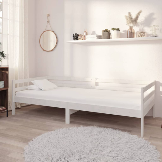 vidaXL Dagbädd med lådor 90x200 cm vit massiv furu