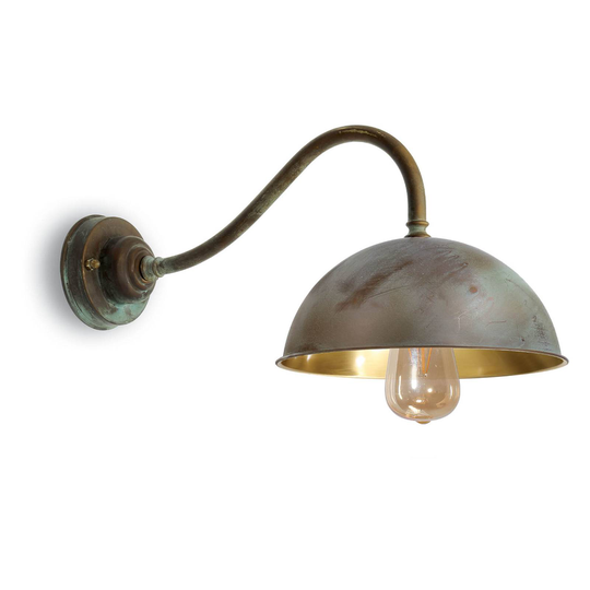 Vägglampa Circle mässing antik/polerad djup 49 cm