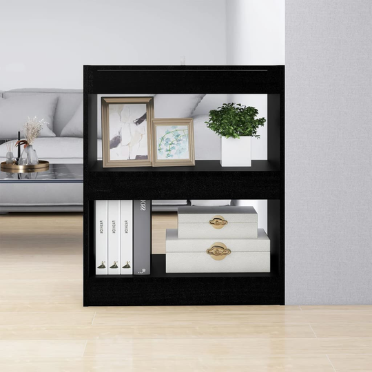 vidaXL Bokhylla/rumsavdelare svart 60x30x72 cm