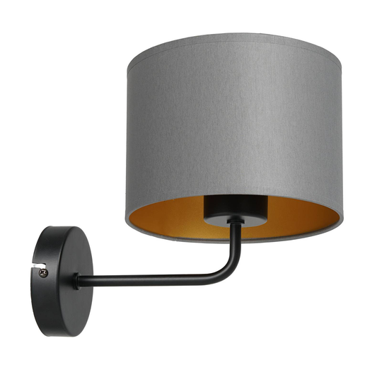 Vägglampa Soho cylindrisk grå/guld