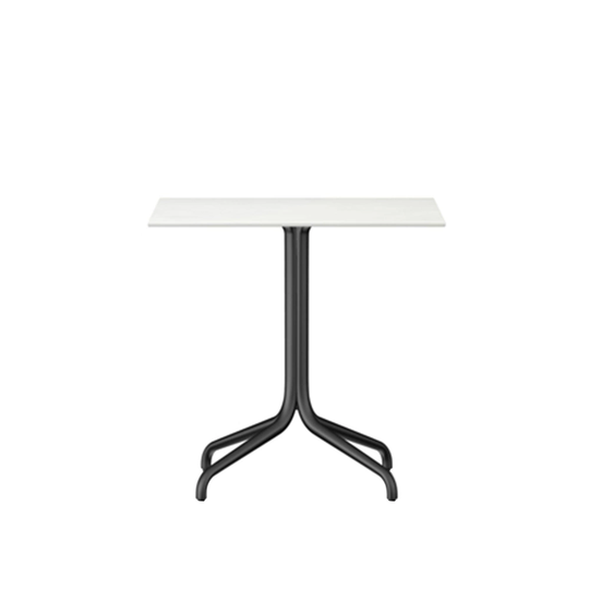 Belleville Table, Solid Core White Top, Square table, outdoor, 750x750