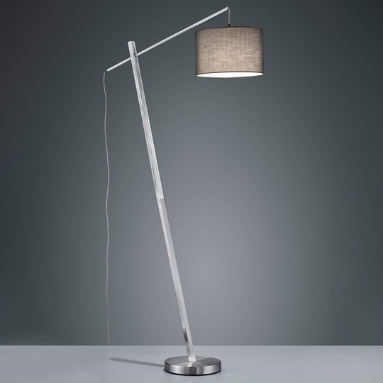 Golvlampa Padme med grå textilskärm