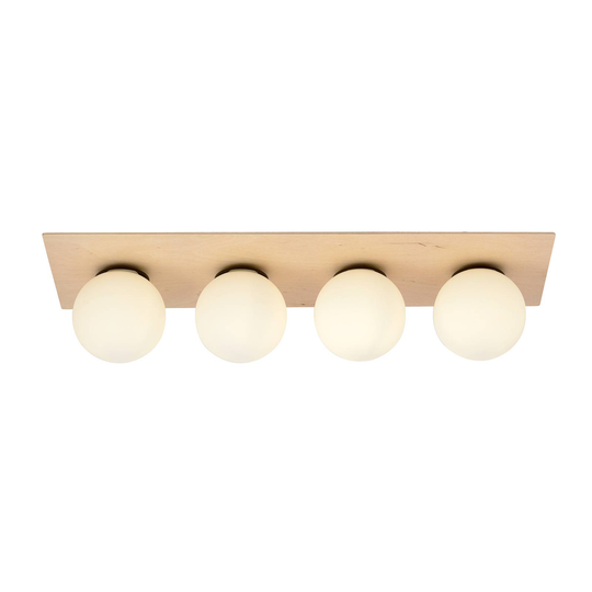 Taklampa Kenzo, kantig, brun/vit, 4 lampor