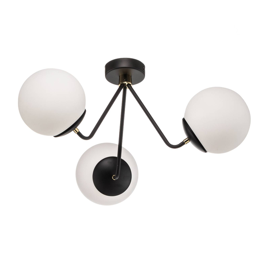 Taklampa Tuse, 3 lampor, svart