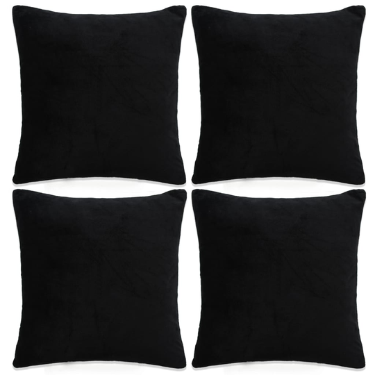 Kuddfodral 4 st tyg svart 50x50 cm