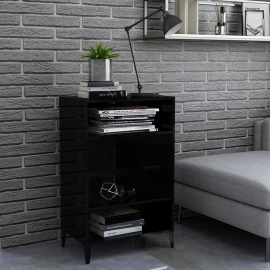 Skänk svart högglans 57x35x90 cm spånskiva