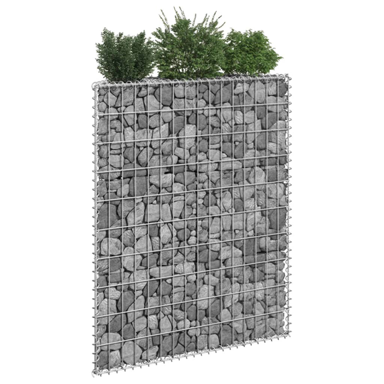 Gabion trapets upphöjd galvaniserat stål 80x20x100 cm
