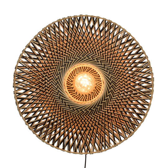 GOOD & MOJO Bali vägglampa av bambu, Ø 60 cm