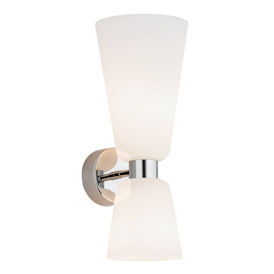Vägglampa Rita, 2 lampor up/down opal matt/krom