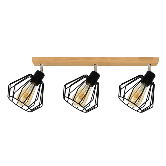 Envolight Vento taklampa svart/ek 3 lampor