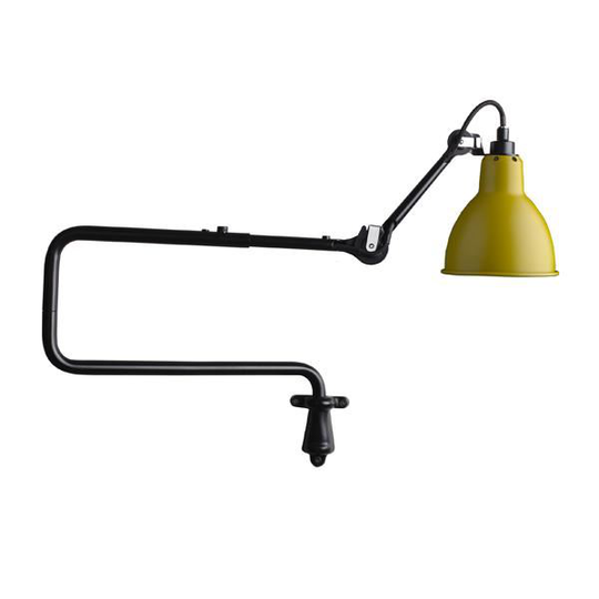 Lampe Gras N303 Vägglampa Matt Svart & Gul