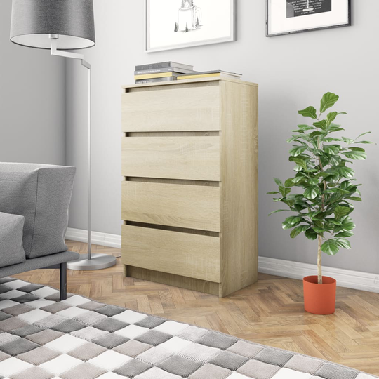vidaXL Byrå sonoma-ek 60x35x98,5 cm konstruerat trä