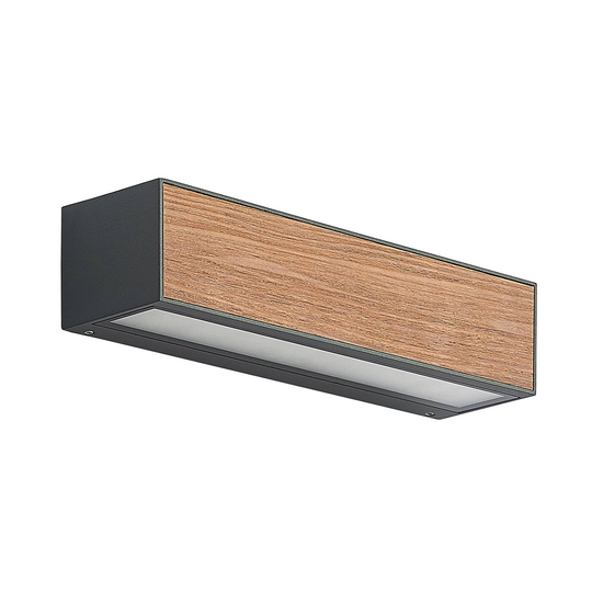 Arcchio Lengo LED-vägglampa CCT, 25 cm, trä