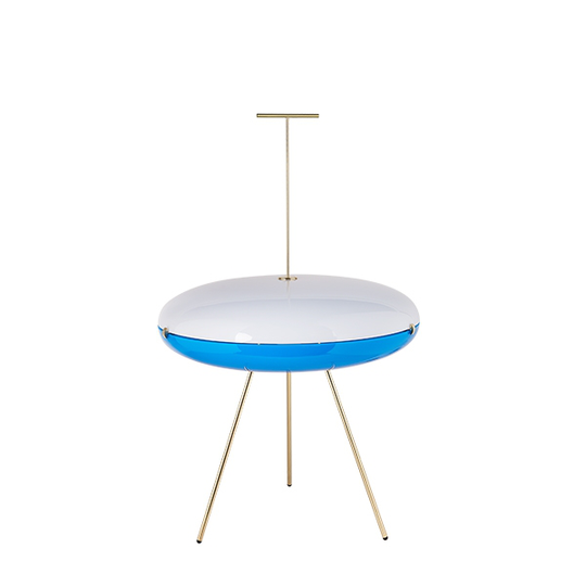 TATO Luna Horisontal Golvlampa Mässing & Vit/Blå