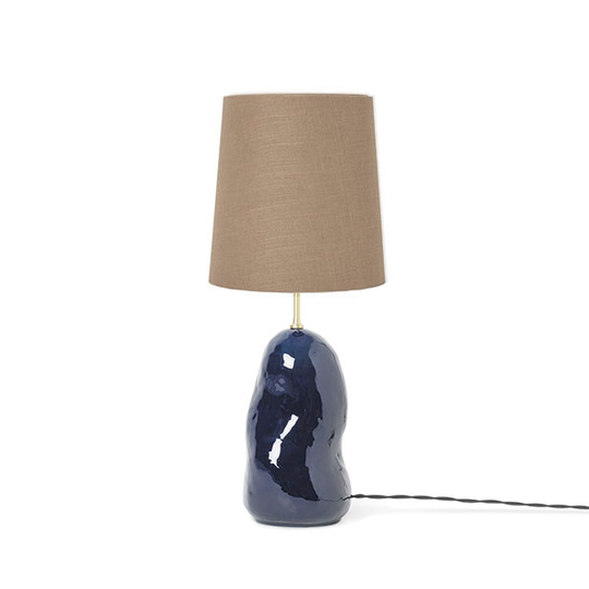 Ferm Living Hebe Bordslampa Medium Mörkblå M. Brun Skugga