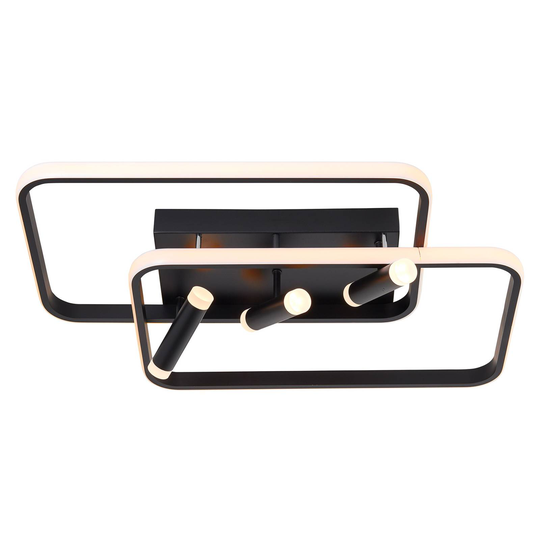 LED-taklampa Dalida, 3 lampor, rektangel