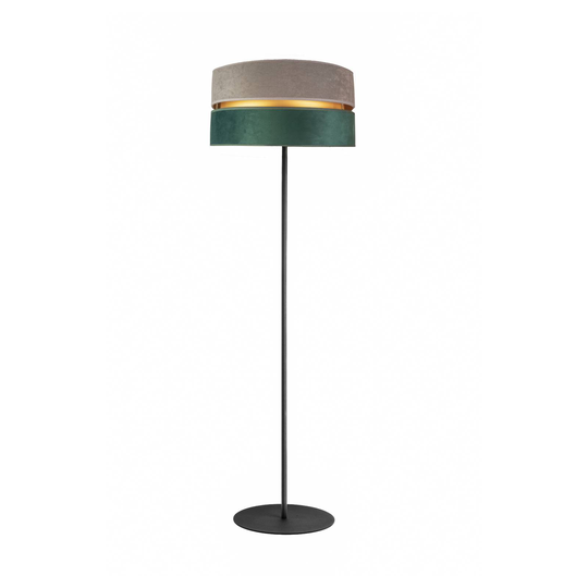 Golvlampa Golden Duo grå/mörkgrön/guld