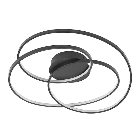 Lindby Kateryna LED-taklampa svart Ø 60 cm