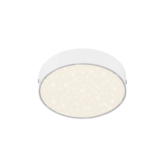 LED-taklampa Flame Star, Ø 15,7 cm, vit