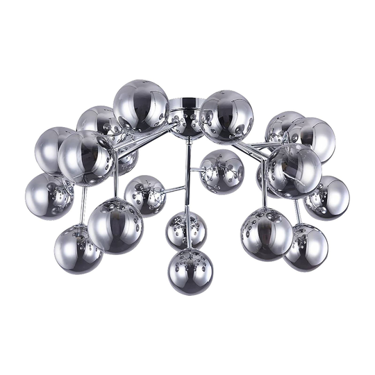 Maytoni Dallas taklampa, 20 glaskulor, krom