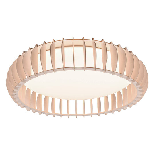 LED-taklampa Monte, CCT, Ø 60 cm, ljust trä