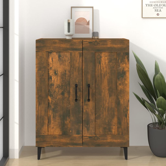 vidaXL Byrå rökfärgad ek 69,5x34x90 cm konstruerat trä