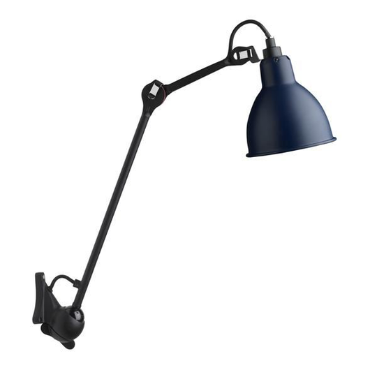 Lampe Gras N222 Vägglampa Matt Svart & Matt Blå