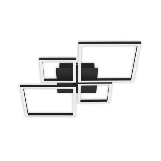 LED-taklampa Frame, step dim, 4 lampor svart