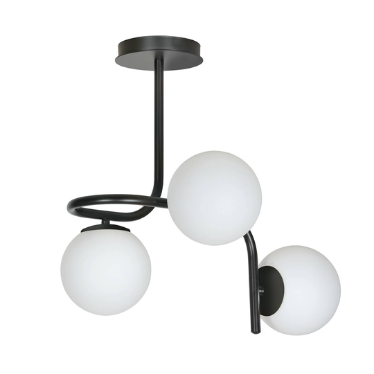 Taklampa Grand, svart, 3 lampor