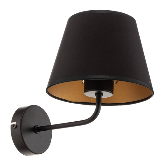 Vägglampa Soho konisk svart/guld