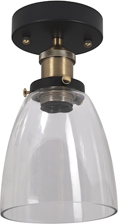 Kappa Taklampa Svart/Mässing Klar 14cm