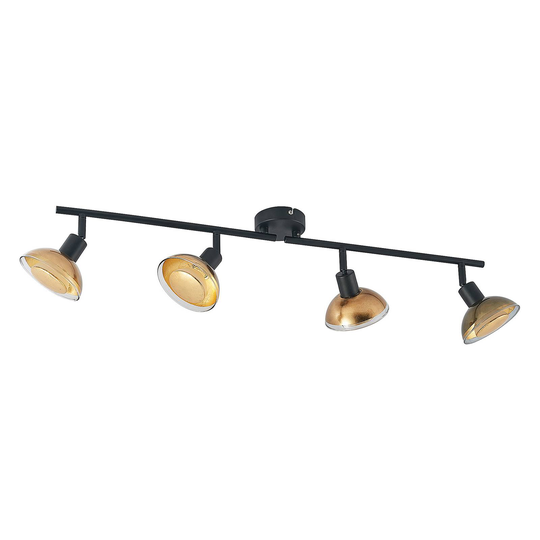 Lindby Erin LED-takspotlight svart/guld 4 lampor